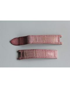 CARTIER Bracelet montre croco rose 18 mm