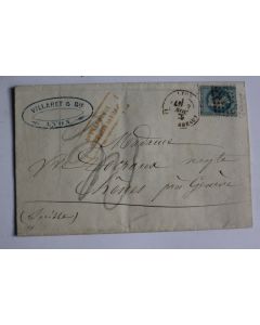 Pli marque postale France empire lauré 20c 1969 oblitération 2145 Lyon