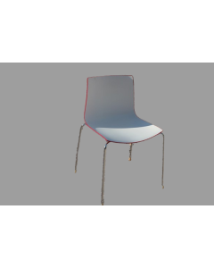 Chaise design bicolore rouge/blanc Arper Catifa 46 par Alberto Lievore