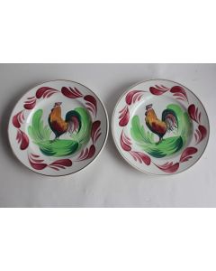 2 Assiettes faïence Coq St Amand Hamage