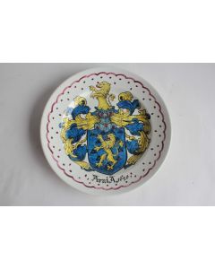 Assiette faïence armoiries Famille Arni Biberisch Soleur Suisse