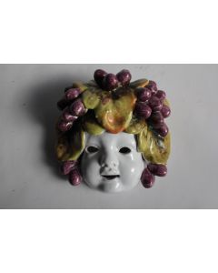 Masque céramique quatre saisons Bacchus été Italie
