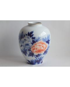 Vase porcelaine Fleur Pivoine Fukagawa Japon