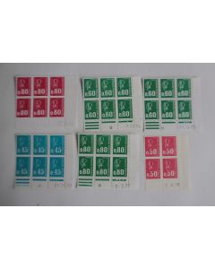 Timbres France blocs Marianne de Béquet 1975 coins datés neufs
