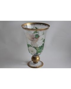 Vase verre émaillé Fillette Fleurs Michèle Brun-Rouquié