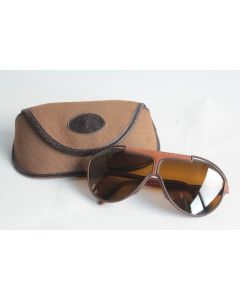 YVES SAINT LAURENT Lunettes de soleil Aviateur imitation cuir vintage