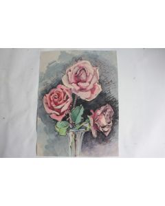 Aquarelle originale Bouquet de roses