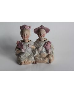 Magot porcelaine biscuit émaillée Mandarin Asie