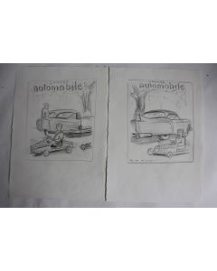Dessins originaux Projet couverture revue L'année automobile