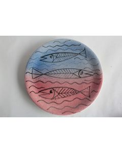 Assiette céramique Poissons Marius Giuge Vallauris