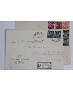 Enveloppes Légation de Suisse en Yougoslavie Belgrade 1939