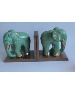 Serre-livres Éléphants céramique Art déco