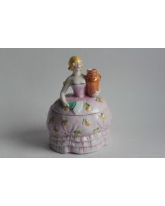 Boite à poudre porcelaine Sitzendorf Femme Allemagne