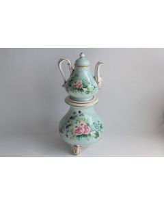Tisanière porcelaine peinte Fleurs Napoléon III