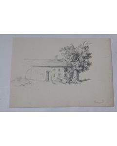 Dessin original Ferme Beauregard Suisse XIXe siècle
