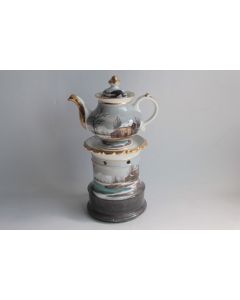 Tisanière porcelaine de Paris Paysage hivernal Empire XIXe siècle