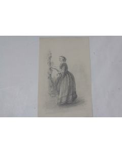 Dessin original Femme rurale XIXe siècle