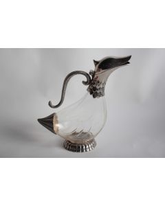 SILEA Carafe Canard verre métal argenté