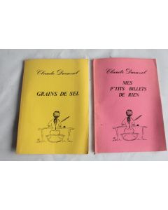 2 Livres Claude durussel grains de sel/mes p'tits billets de rien dédicacé 1980