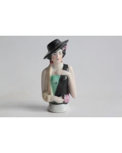 Demi figurine porcelaine Femme Art Déco
