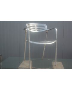 Fauteuil Toledo empilable aluminium Jorge Pensi pour Amat 1988