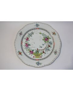 HEREND Plat rond 32,5 cm porcelaine Panier indien