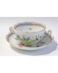 HEREND Tasse porcelaine Panier indien