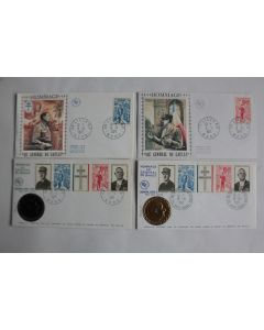 Lot 4 enveloppes 1er Jour France Charles de Gaulle 1971