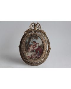 Peinture miniature Scène galante