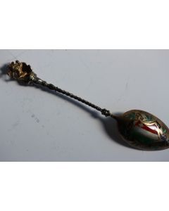 Cuillère souvenir Neuchatel Suisse argent émail