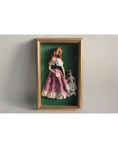 Tableau Bas relief porcelaine Femme et fillette