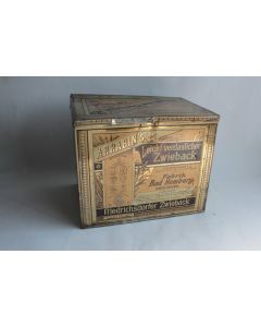 Grande Boîte à biscuits tôle lithographiée Arrabin's Zwieback homburg