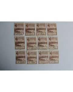 12 Vignettes Assurance scolaire 1927 complet