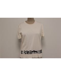HERMES Haut bicolore lin et coton T42