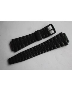 Bracelet montre Suisse design 1970 plastique souple noir 