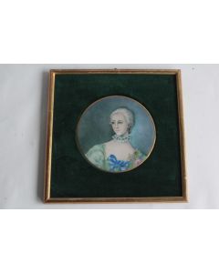 Peinture miniature sur porcelaine Portrait Femme