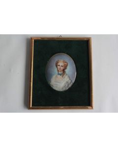 Peinture miniature sur porcelaine Portrait Femme