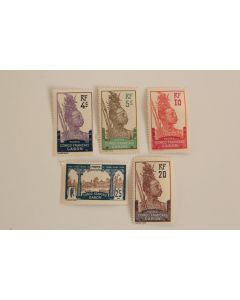 Timbres Gabon 1910 Congo français N°35/39 neufs