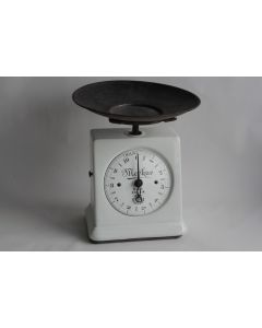 Ancienne Balance de cuisine fonte et émail Merkur Allemagne