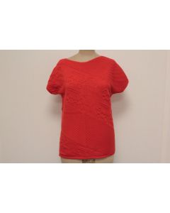 HERMES Pull manches courtes cachemire rouge T40