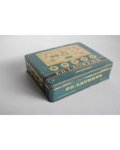 Boite a cigarettes tôle lithographiée ED. LAURENS Bleu Khédive Suisse