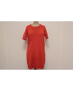 HERMES Robe orange motif H cachemire T40