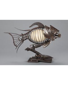 Jean-Pierre BURQUIER Sculpture Poisson Steampunk Jules Verne