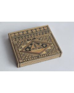 Étui à cigarettes marqueterie de paille Bateau