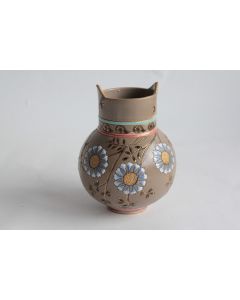 SARREGUEMINES Vase grès incisé émaillé