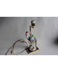 Lampe porcelaine Oiseau Paon Italie 1970