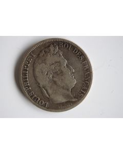 Piece de monnaie 5 Francs argent Louis Philippe 1831 D tranche en creux