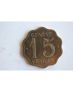 Jeton 15 centimes Cie des Tramways  Genève - Veyrier 1900