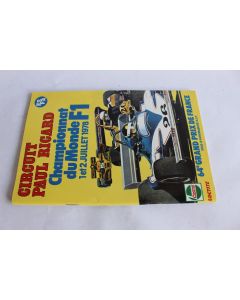 Programme 64e Grand Prix de France circuit Paul Ricard 1978 automobile