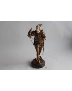 Bronze Chryséléphantine Eutrope BOURET Le fauconnier